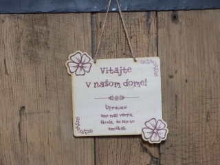 Tabuľka Vitajte v našom dome