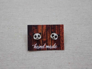 Drevené náušnice panda