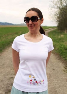 Tričko bordúra kvietky