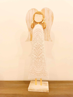 Anjel drevený - ornamenty